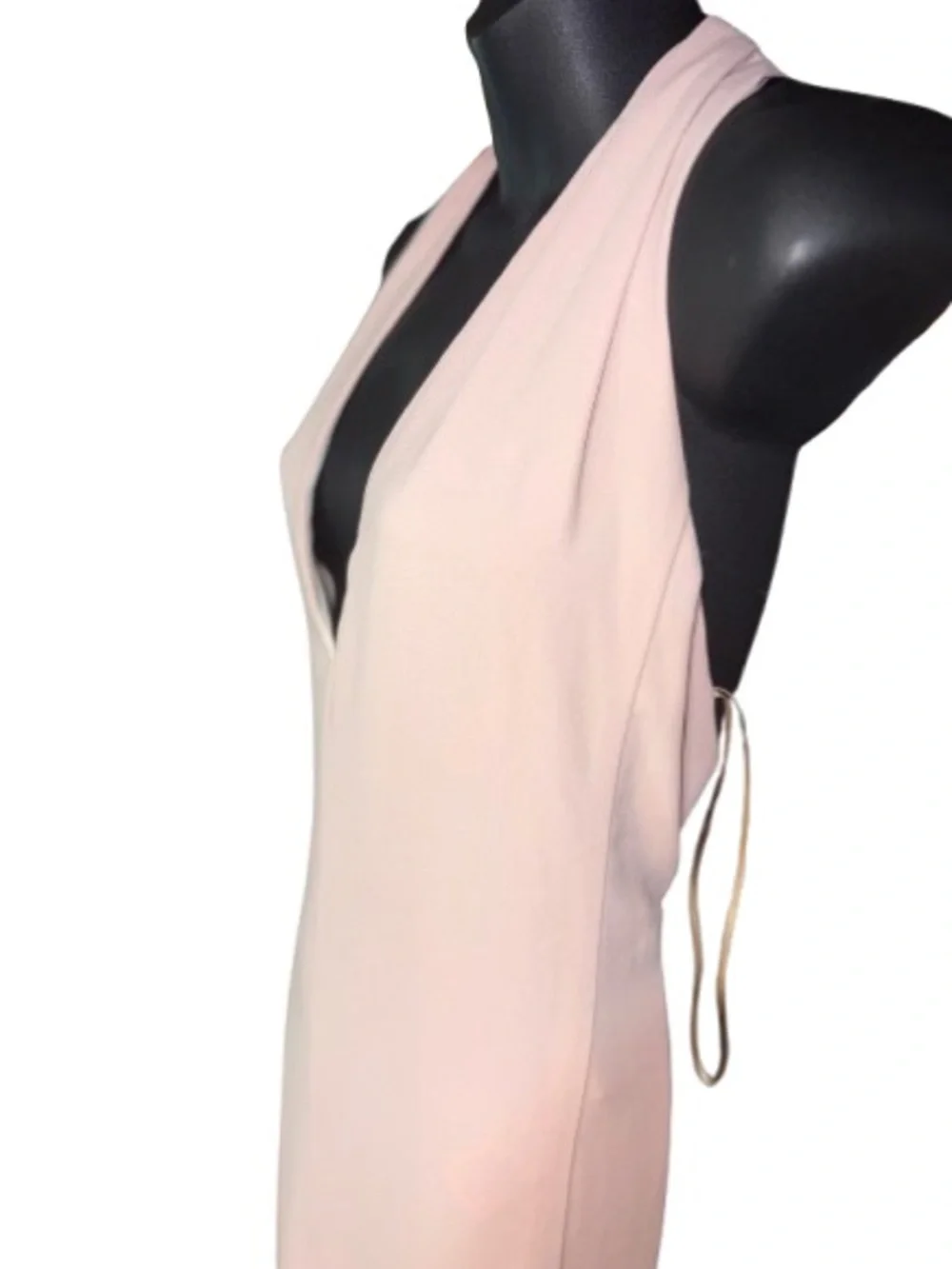 Zara Pink Jumpsuit lined v neckline low back size small dressy - Picture 4 of 10